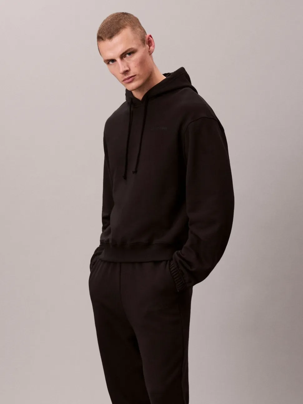 Calvin Klein Black Cotton Terry Blend Lounge Joggers