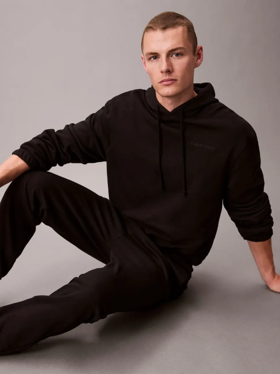 Calvin Klein Black Cotton Terry Blend Lounge Joggers