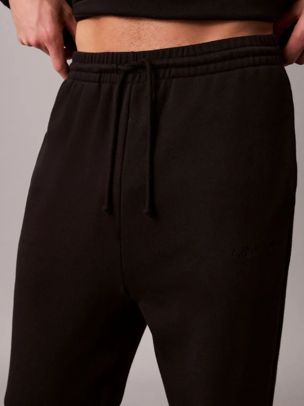 Calvin Klein Black Cotton Terry Blend Lounge Joggers