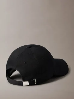 Calvin Klein Black Embroidered Monogram Logo Baseball Cap