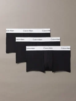 Calvin Klein Black Icon Cotton Stretch Low Rise Boxer Trunks 3 Pack