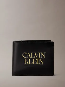 Calvin Klein Black Logo Graphic Billfold Coin Wallet