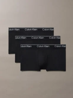 Calvin Klein Black Low Rise Microfibre Stretch Trunks 3 Pack