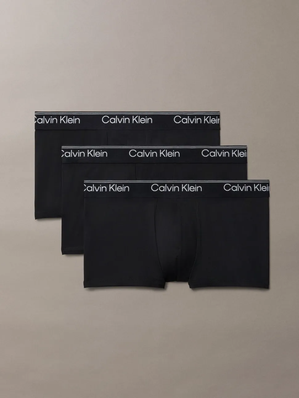 Calvin Klein Black Low Rise Microfibre Stretch Trunks 3 Pack