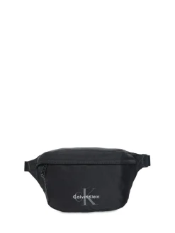 Calvin Klein Black Nylon Monogram Logo Waistpack