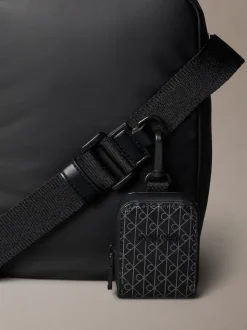 Calvin Klein Black Puffer Utility Reporter Bag