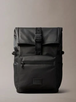 Calvin Klein Black Puffer Utility Roll Top Backpack