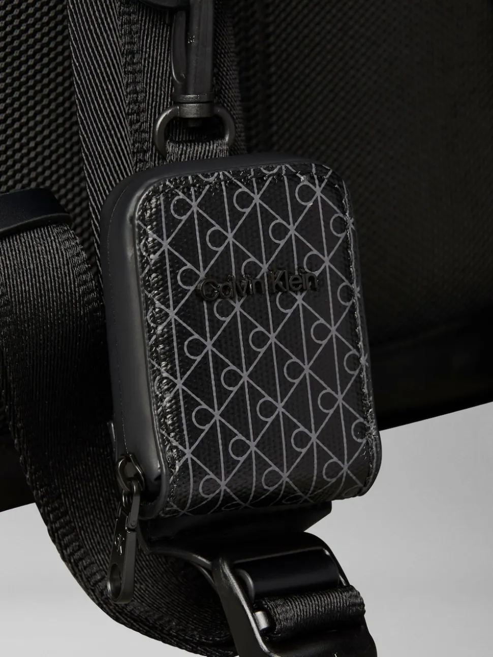 Calvin Klein Black Puffer Utility Roll Top Backpack