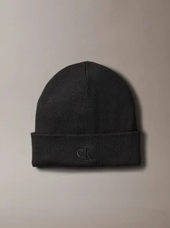 Calvin Klein Black Signature Logo Beanie