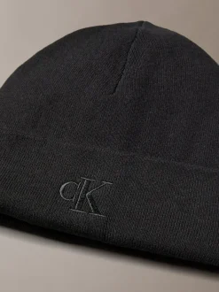 Calvin Klein Black Signature Logo Beanie