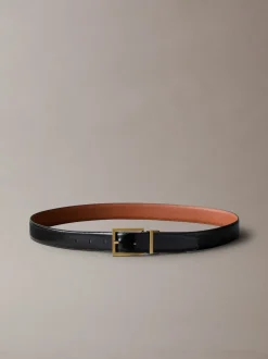 Calvin Klein Black Smooth Square Buckle Belt