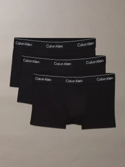 Calvin Klein Black Tonal Icon Cotton Stretch Low Rise Boxer Trunks 3 Pack