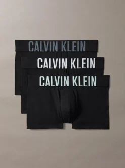 Calvin Klein Black Tonal/Blue Band Intense Power Stretch Boxer Trunks 3 Pack
