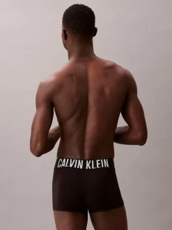 Calvin Klein Black Tonal/Blue Band Intense Power Stretch Boxer Trunks 3 Pack