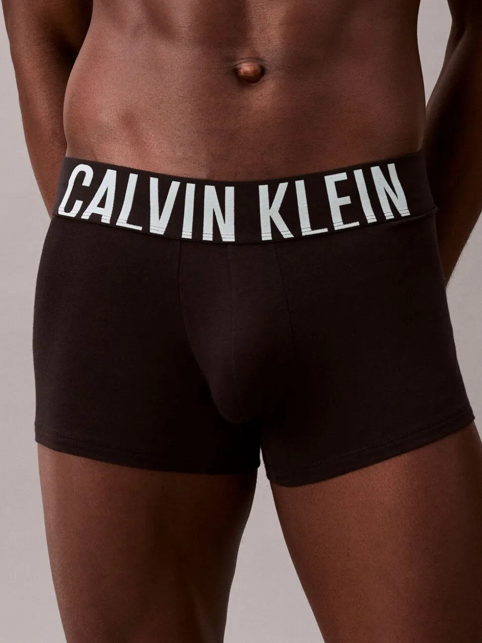 Calvin Klein Black Tonal/Blue Band Intense Power Stretch Boxer Trunks 3 Pack