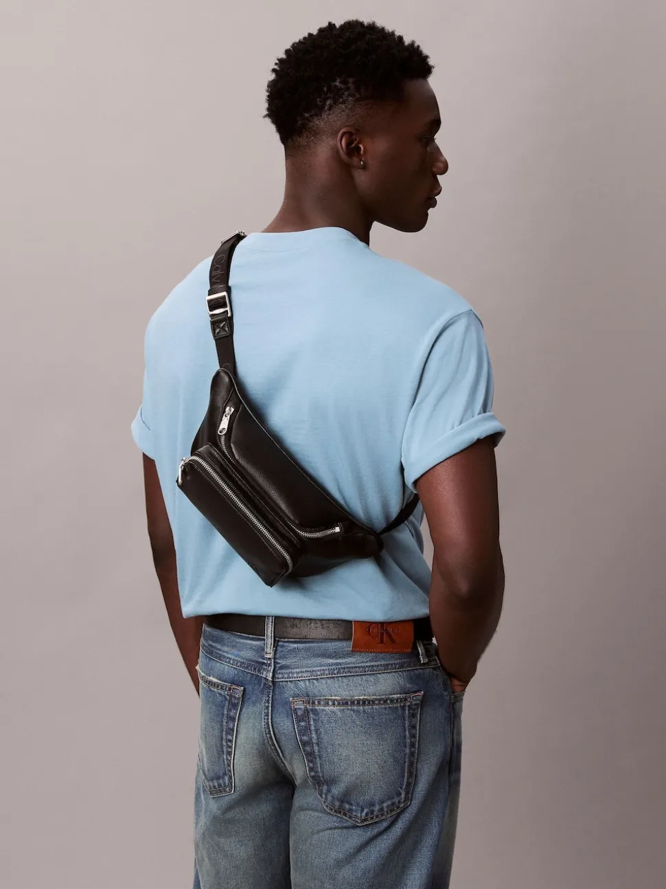 Calvin Klein Black Webbing Strap Waistbag