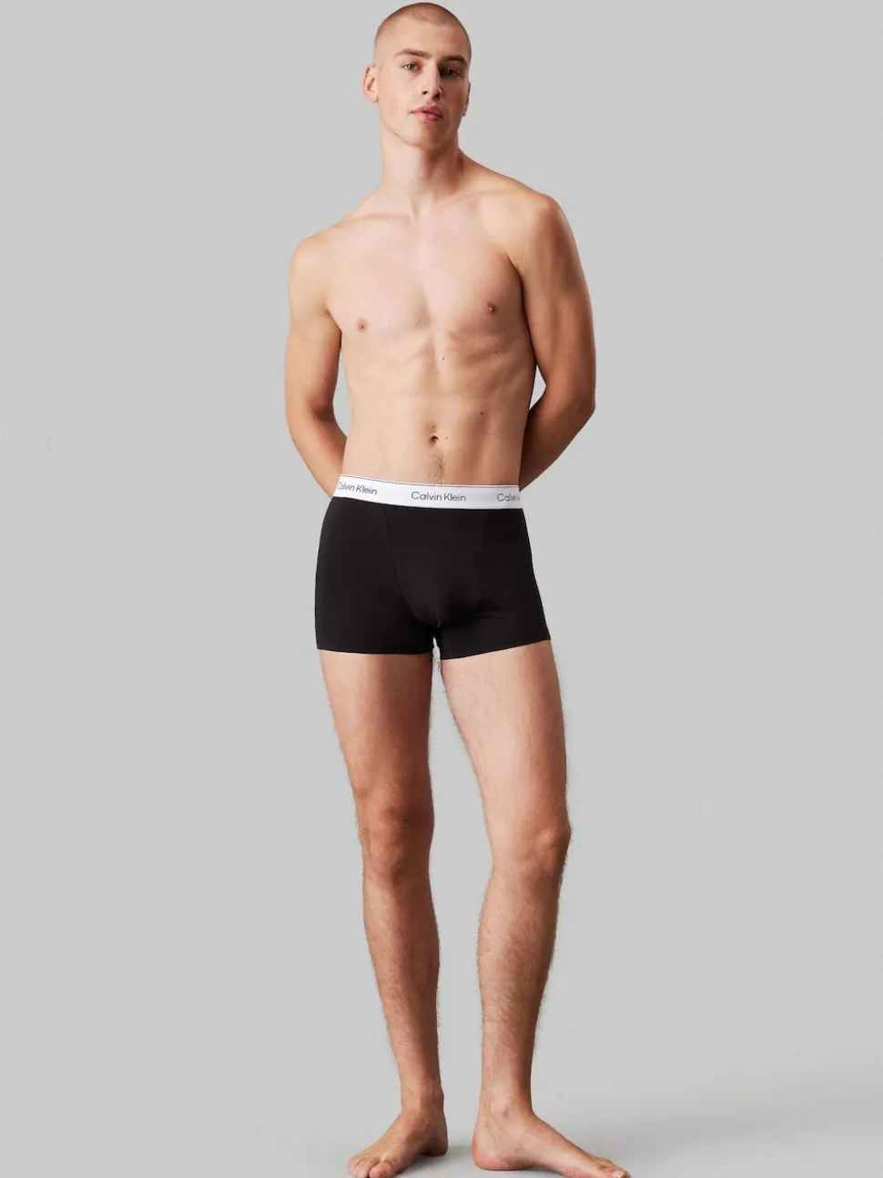 Calvin Klein Black/Blue Tonal Icon Cotton Stretch Boxer Trunks 3 Pack