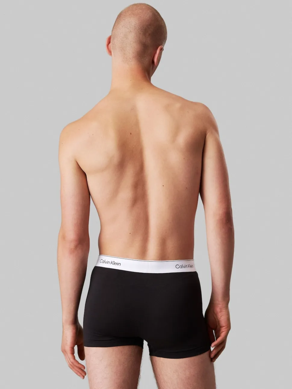 Calvin Klein Black/Blue Tonal Icon Cotton Stretch Boxer Trunks 3 Pack