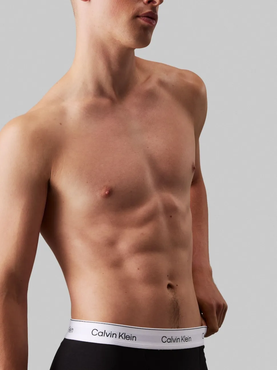 Calvin Klein Black/Blue Tonal Icon Cotton Stretch Boxer Trunks 3 Pack