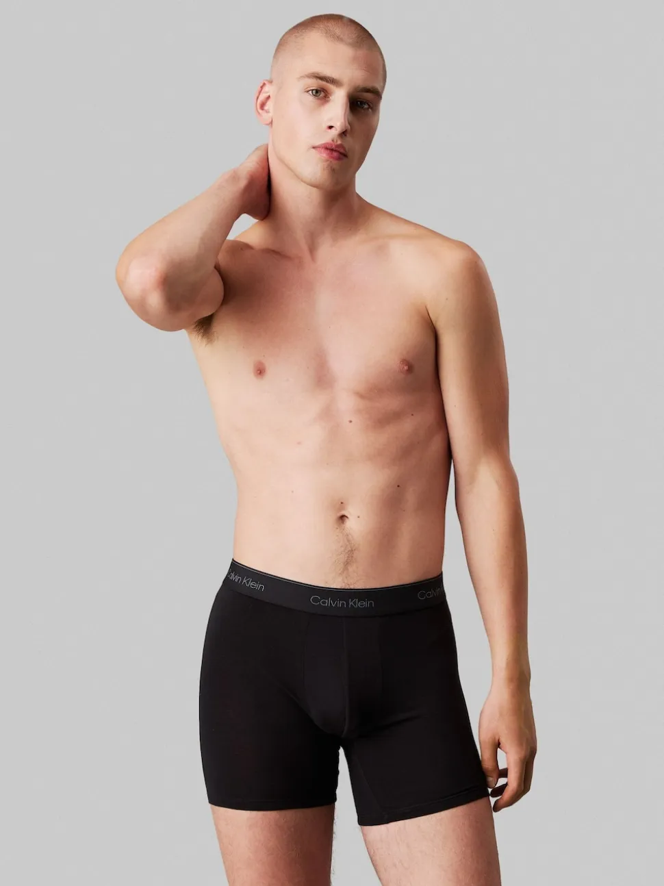 Calvin Klein Black/Blue Tonal Icon Cotton Stretch Boxer Briefs 3 Pack