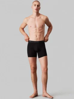 Calvin Klein Black/Blue Tonal Icon Cotton Stretch Boxer Briefs 3 Pack