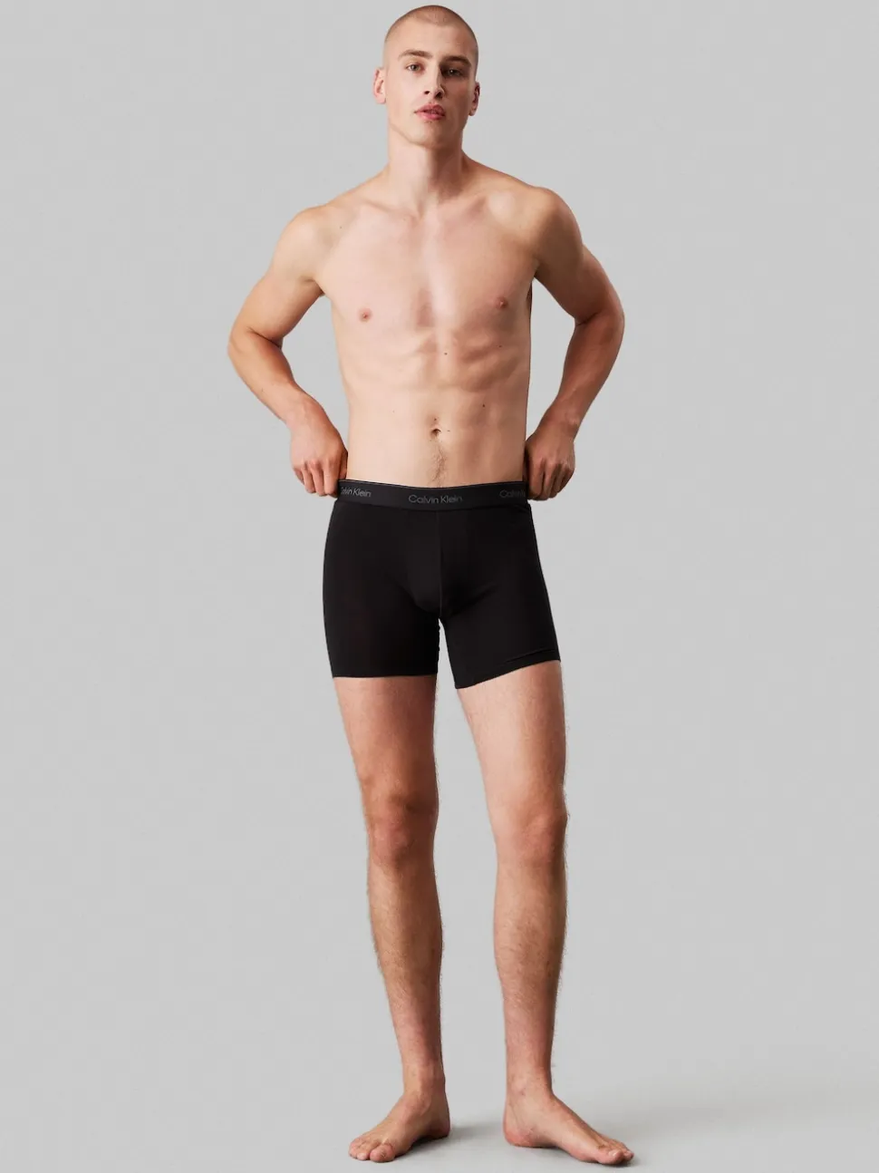 Calvin Klein Black/Blue Tonal Icon Cotton Stretch Boxer Briefs 3 Pack