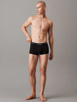 Calvin Klein Black/Blue Tonal Icon Cotton Stretch Low Rise Boxer Trunks 3 Pack