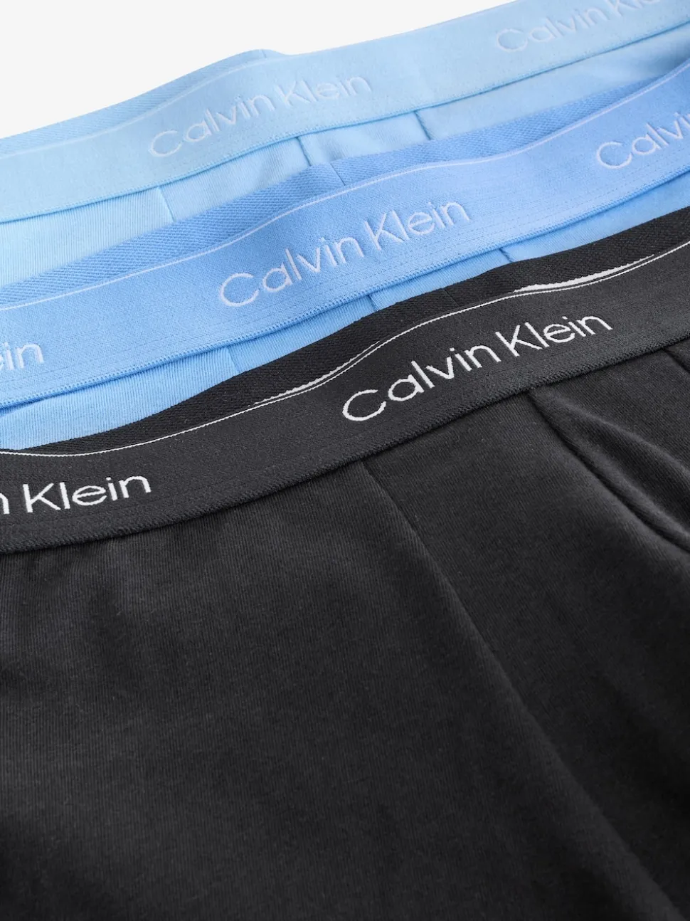 Calvin Klein Black/Blue Tonal Icon Cotton Stretch Low Rise Boxer Trunks 3 Pack