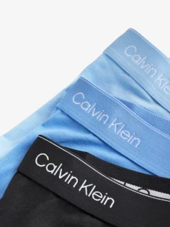 Calvin Klein Black/Blue Tonal Icon Cotton Stretch Low Rise Boxer Trunks 3 Pack
