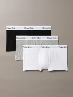 Calvin Klein Black/White/Grey Icon Cotton Stretch Low Rise Boxer Trunks 3 Pack