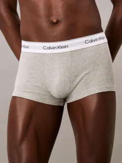Calvin Klein Black/White/Grey Icon Cotton Stretch Low Rise Boxer Trunks 3 Pack