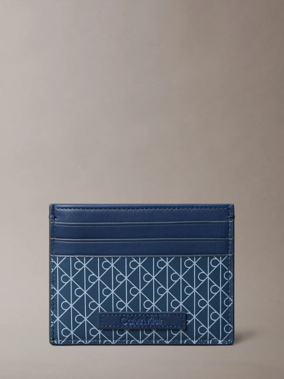Calvin Klein Blue Allover Monogram Logo Card Holder