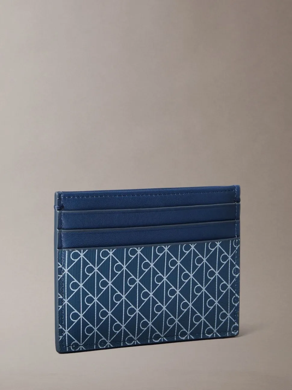 Calvin Klein Blue Allover Monogram Logo Card Holder