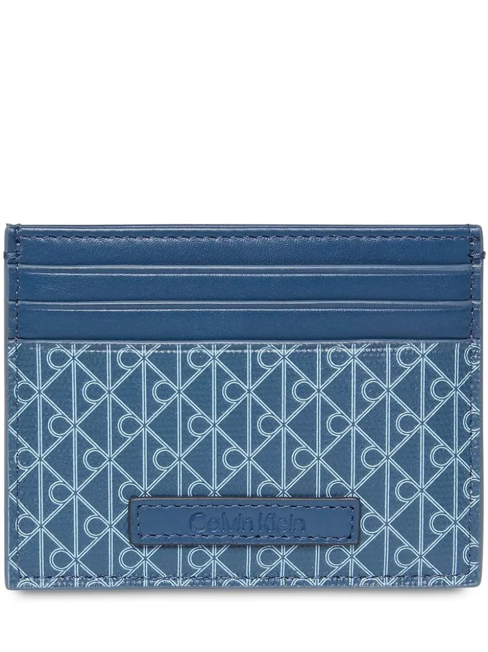 Calvin Klein Blue Allover Monogram Logo Card Holder