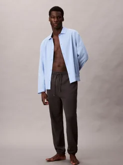 Calvin Klein Blue Cotton Poplin Pyjama Top
