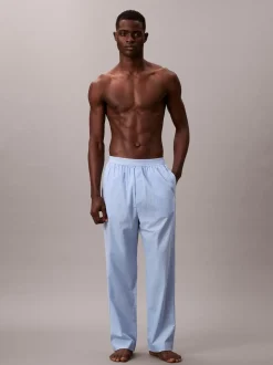 Calvin Klein Blue Cotton Poplin Sleep Joggers