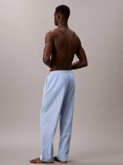 Calvin Klein Blue Cotton Poplin Sleep Joggers