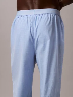 Calvin Klein Blue Cotton Poplin Sleep Joggers