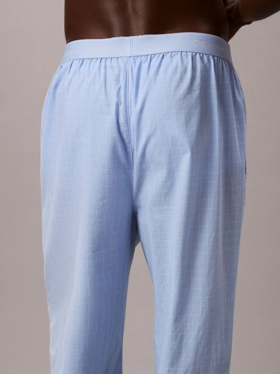 Calvin Klein Blue Cotton Poplin Sleep Joggers