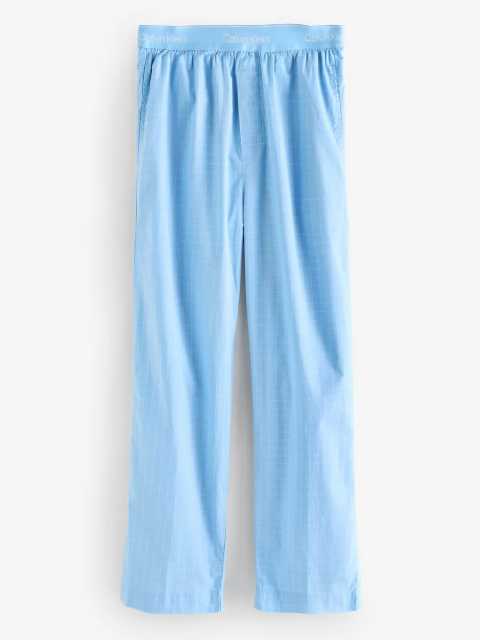 Calvin Klein Blue Cotton Poplin Sleep Joggers