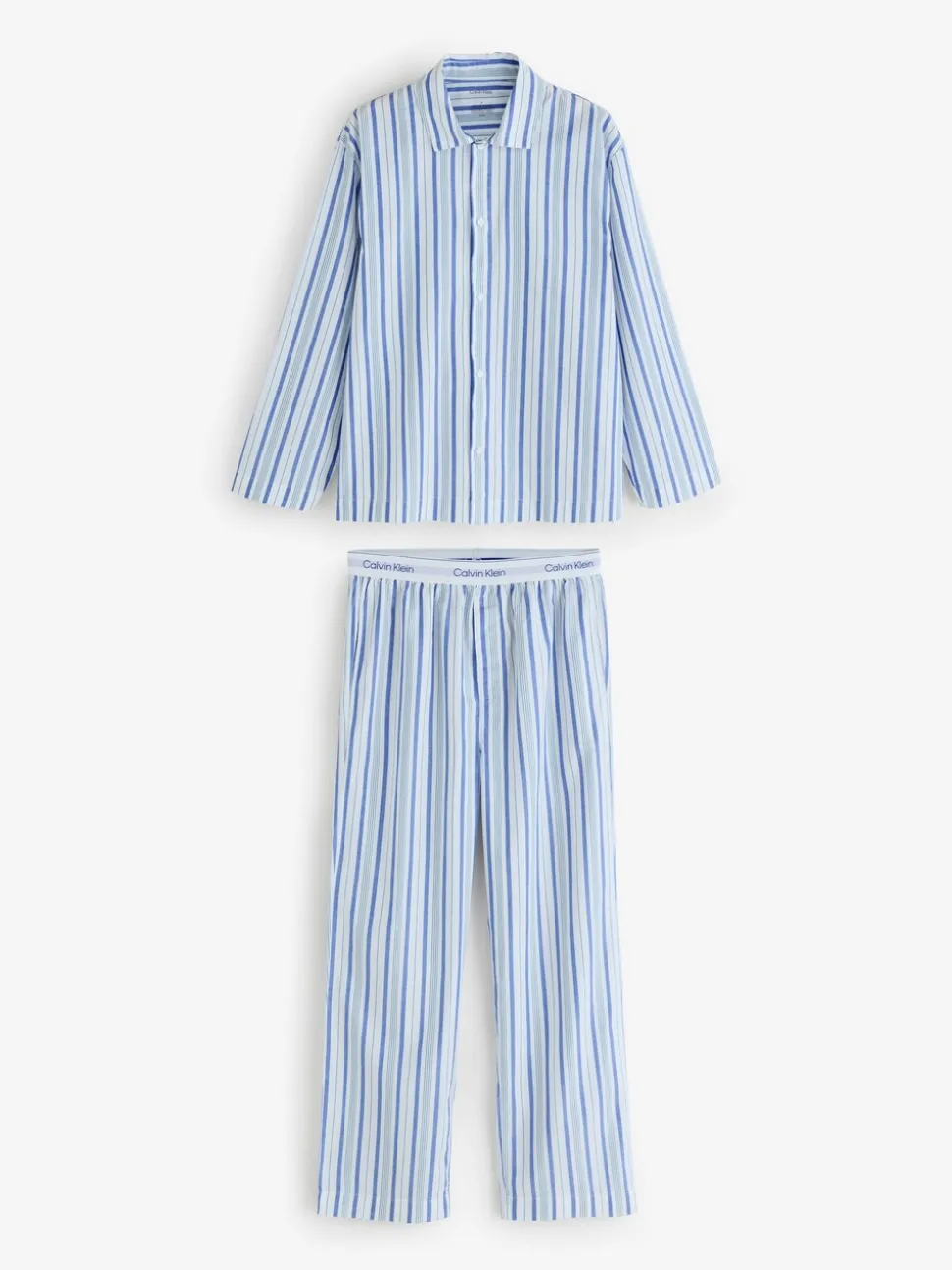 Calvin Klein Blue Poplin Long-Sleeve Button-Down Shirt Set