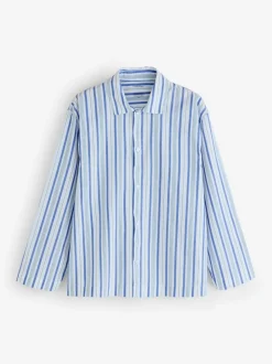Calvin Klein Blue Poplin Long-Sleeve Button-Down Shirt Set