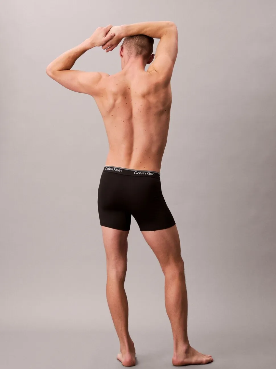 Calvin Klein Blue Tonal Microfibre Stretch Boxer Briefs 3 Pack