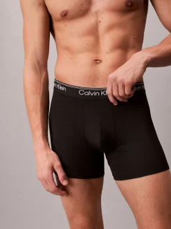 Calvin Klein Blue Tonal Microfibre Stretch Boxer Briefs 3 Pack