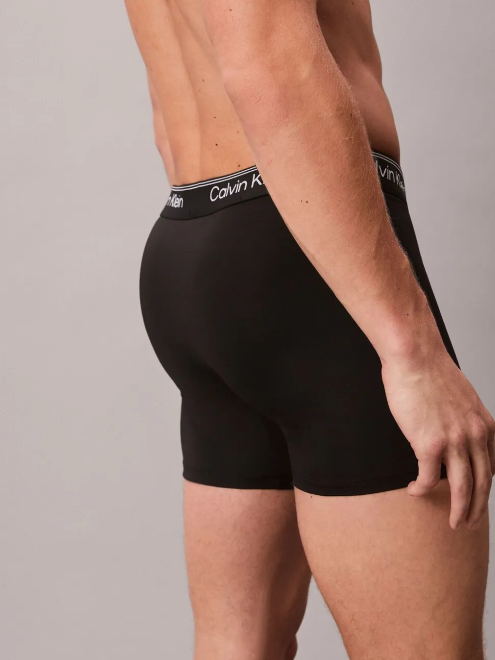 Calvin Klein Blue Tonal Microfibre Stretch Boxer Briefs 3 Pack