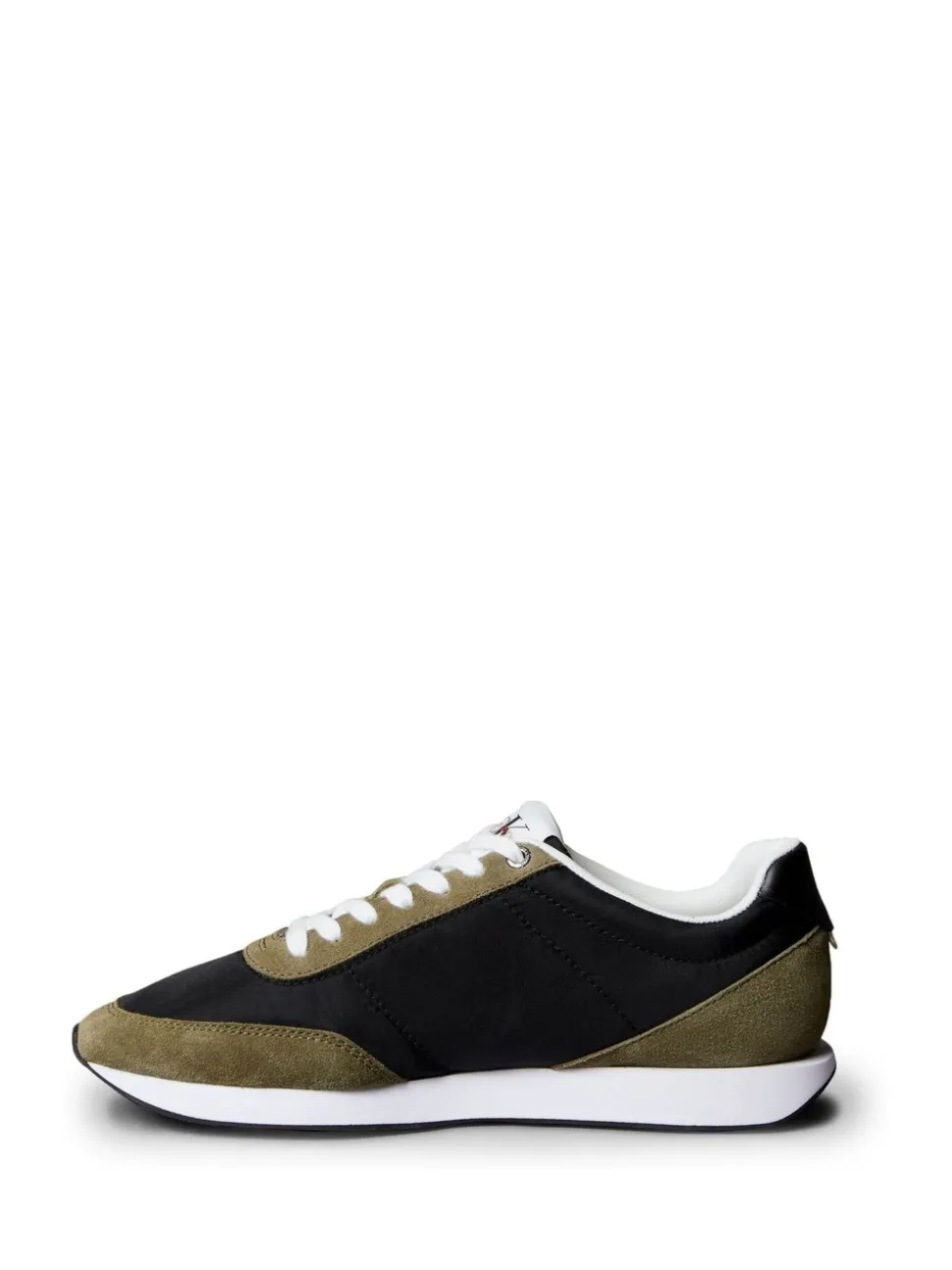 Calvin Klein Green Suede Mix Signature Logo Runner Trainers