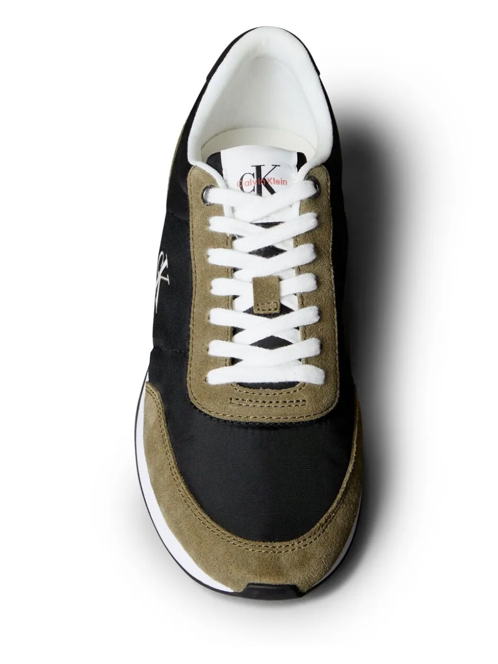 Calvin Klein Green Suede Mix Signature Logo Runner Trainers