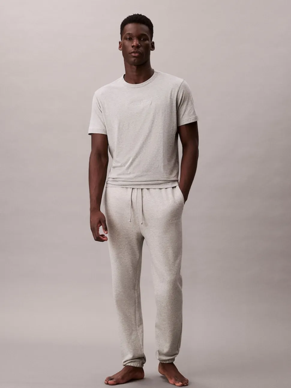 Calvin Klein Grey Cotton Terry Blend Lounge Joggers