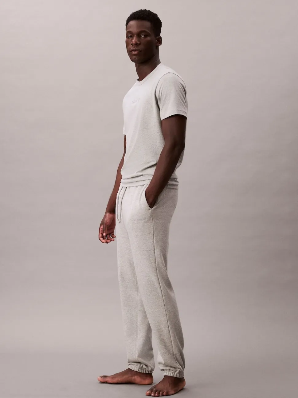 Calvin Klein Grey Cotton Terry Blend Lounge Joggers