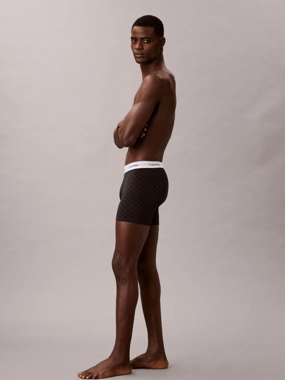 Calvin Klein Logo Print Black/Blue/Grey Icon Cotton Stretch Boxer Briefs 3 Pack